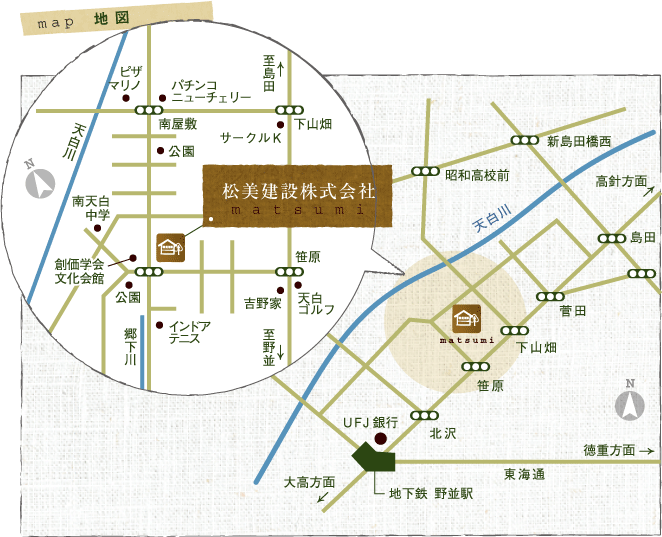 松美建設(株)所在地　地図