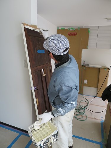 建具工事　古い建具再利用　既存建具再利用　リユース　ドア　リノベーション　リフォーム