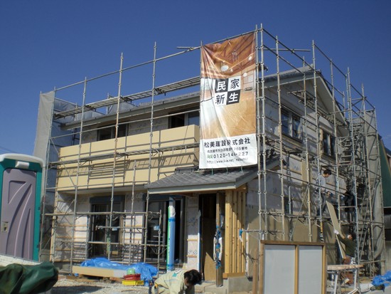 愛知県一宮市で建てています。木と自然素材を使ったＫ様邸　外観