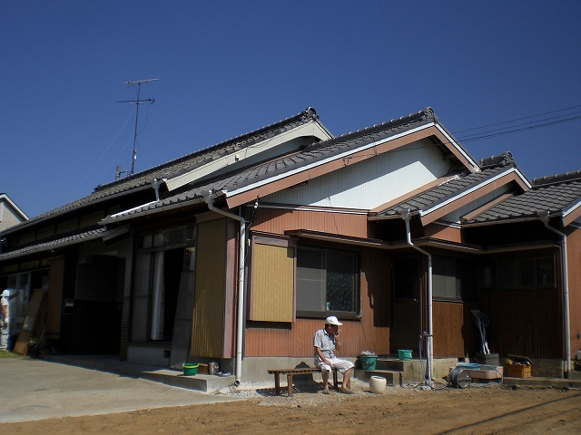 愛知県　岡崎市の古民家再生工事現場　解体前　お祓い